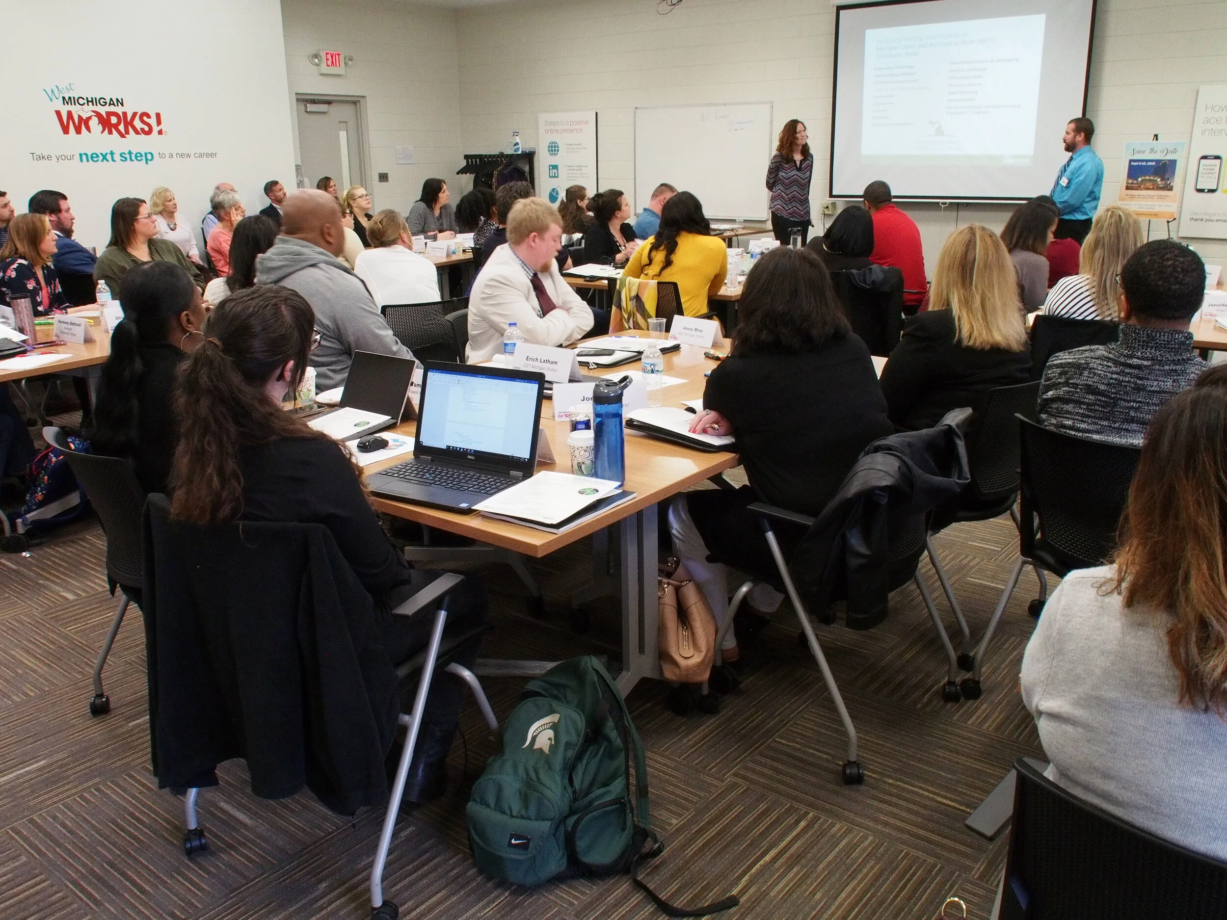 People attend a Business Solutions Professional training.